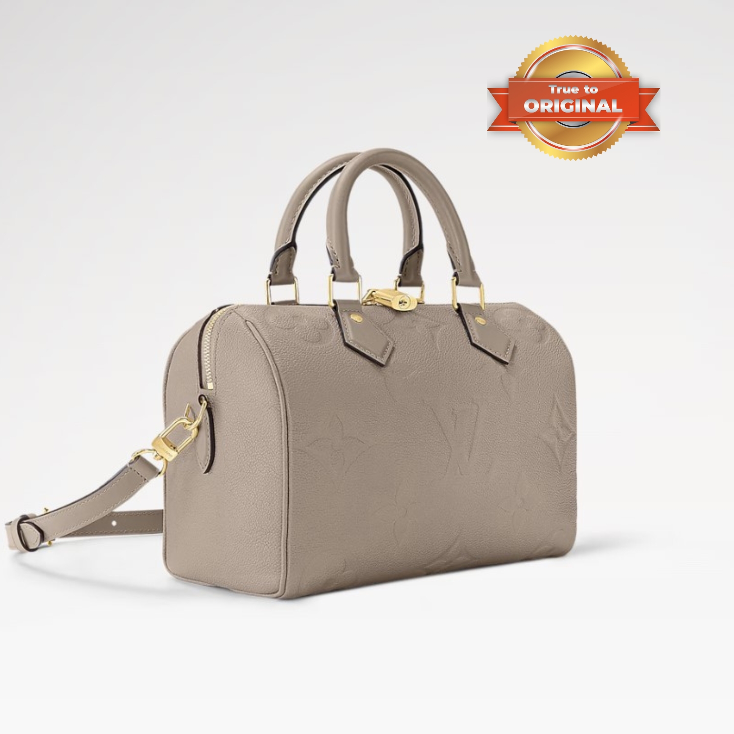 [True-to-ORIGINAL] L0vis Vvtt0n Speedy Bandoulière 25 Monogram Empreinte Tourterelle For Women 25cm/9.8in M59273