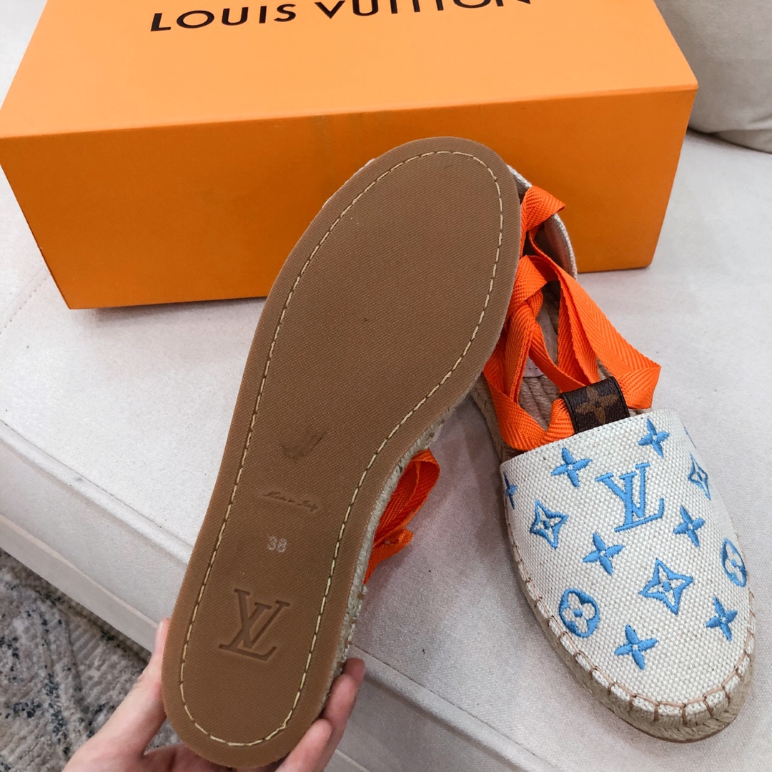 L0vis Vvtt0n Women’s Starboard Flat Espadrille Blue For Women LV