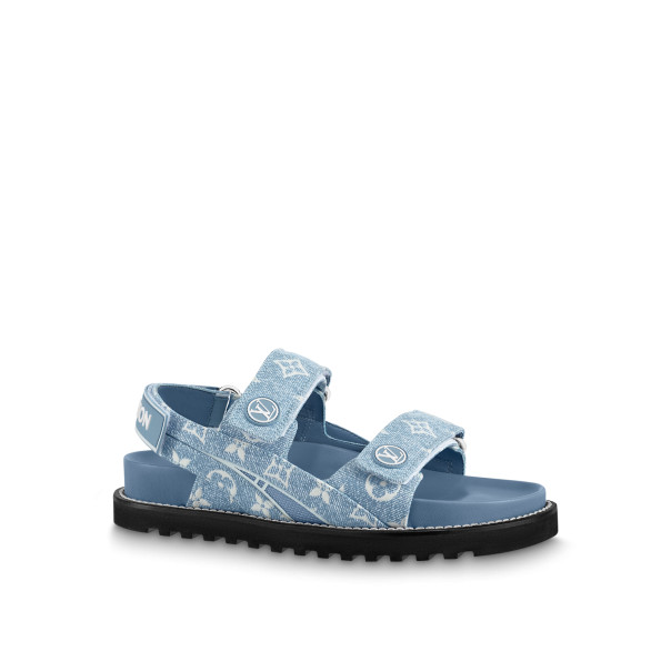 Paseo Flat Comfort Sandal Blue For Women – 1AB0TE