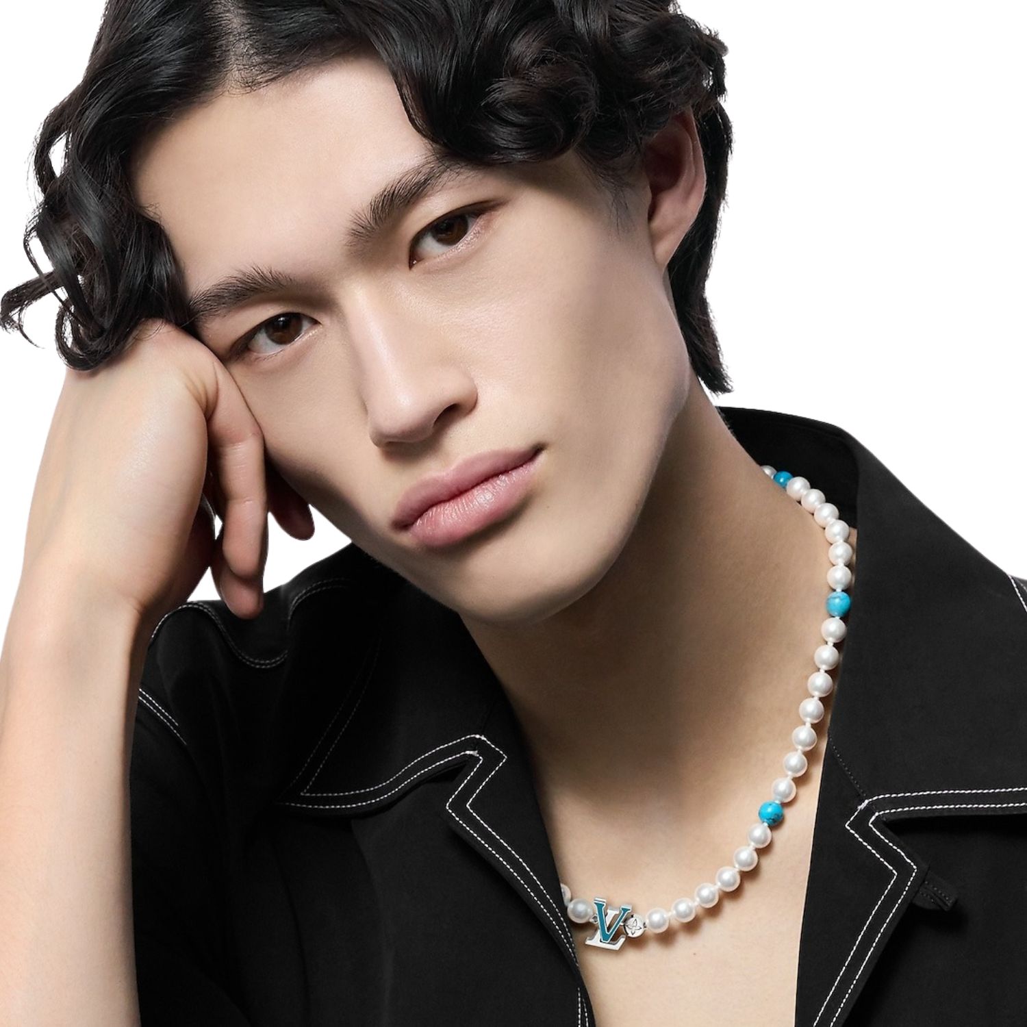 L0vis Vvtt0n Turquoise Rodeo Necklace For Men 58cm/23in M02058