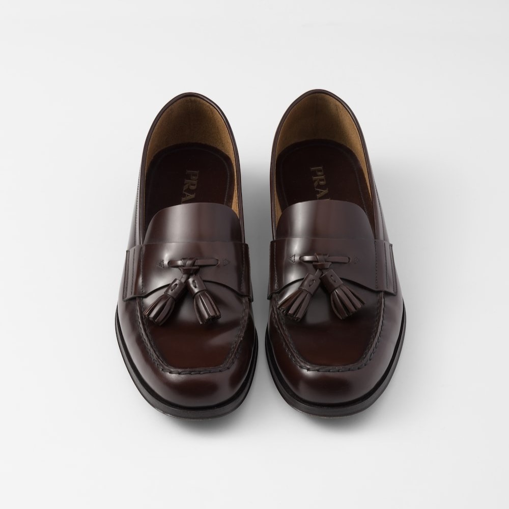 Pra*a Brushed Leather Loafers Sienna For Men 2DB214_055_F0038_F_C000