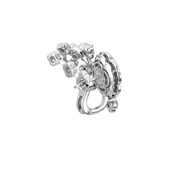 Ch**el Bouton De Camélia Earrings White Gold For Women J12039