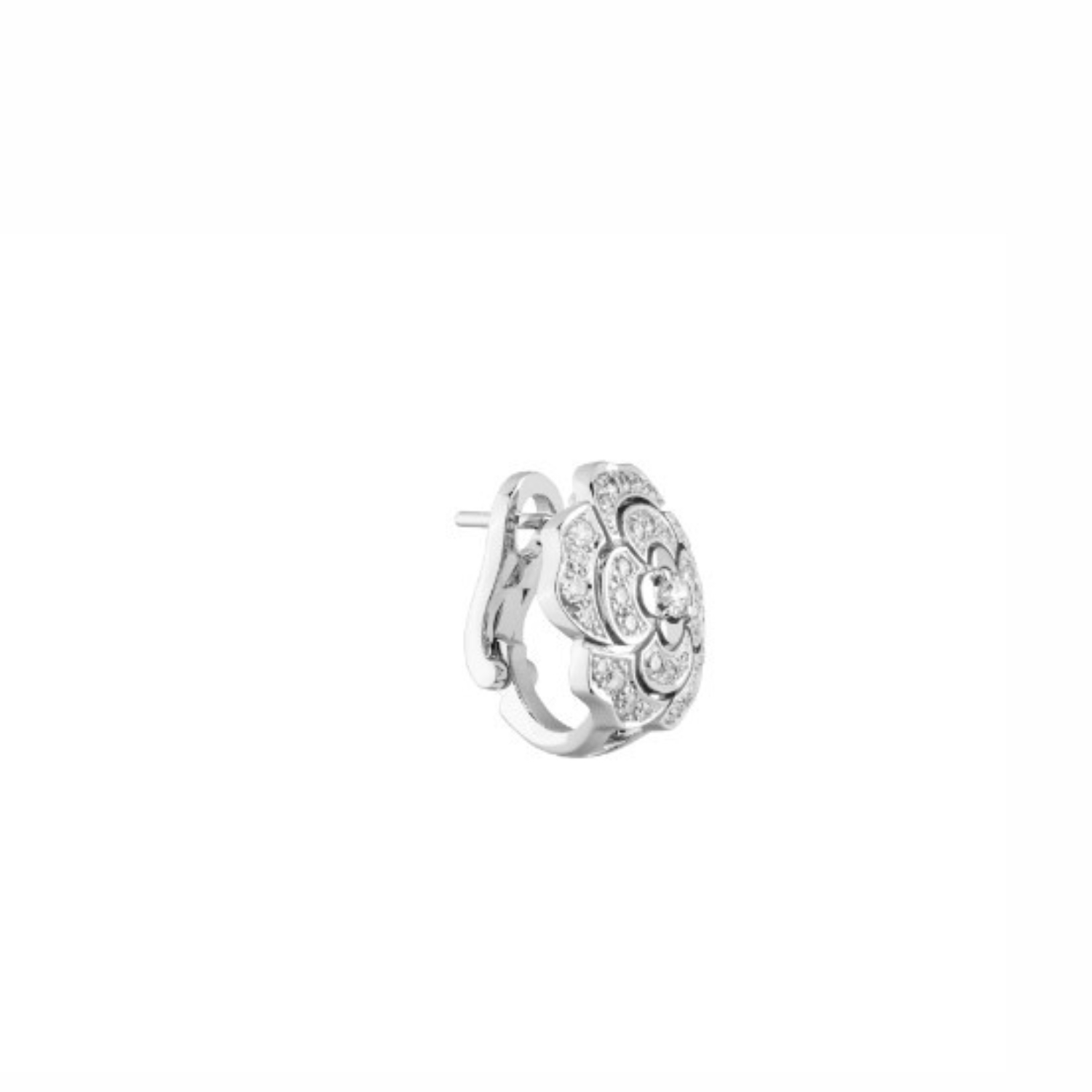 Ch**el Bouton De Camélia Earrings White Gold For Women J12072