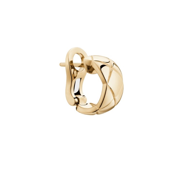 Ch**el Coco Crush Earrings Beige Gold For Women J11754