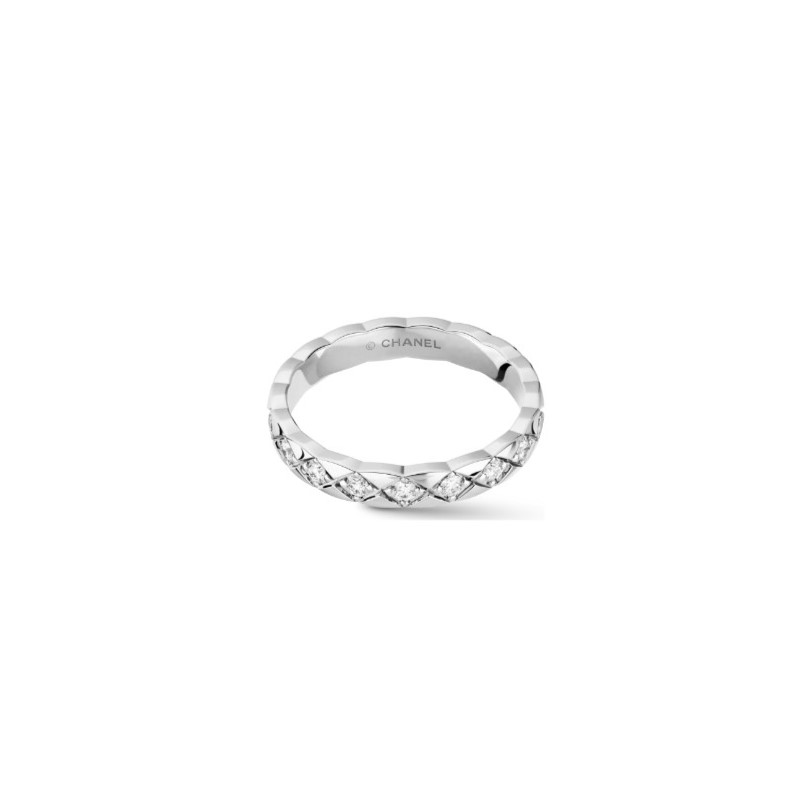 Ch**el Coco Crush Ring White Gold Mini Version For Women J11871