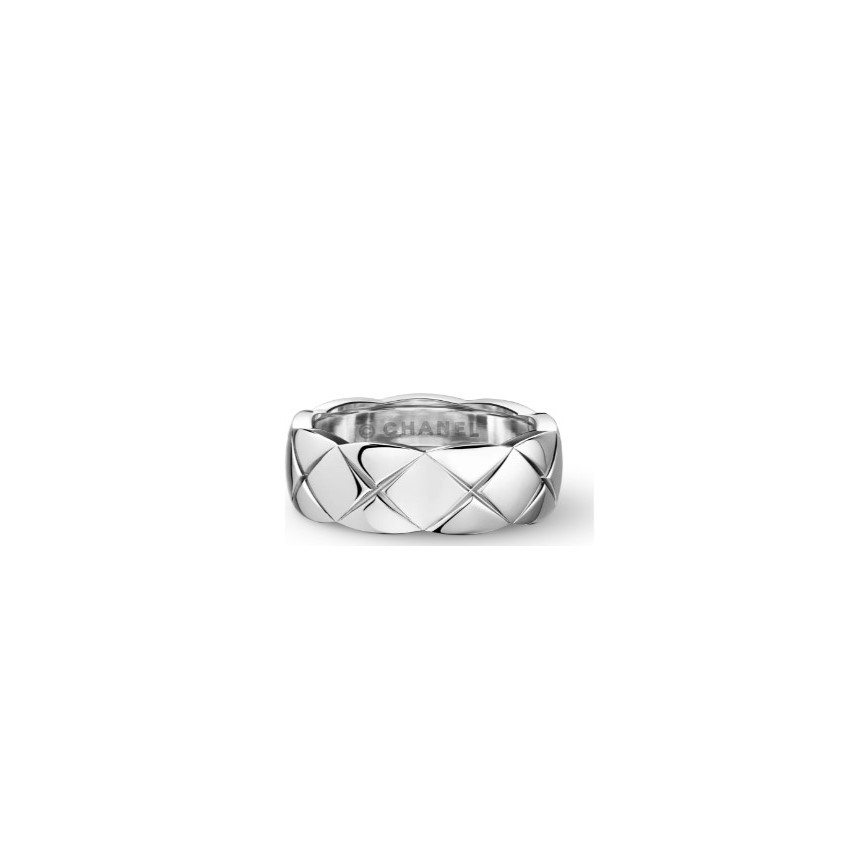 Ch**el Coco Crush Ring White Gold Small Version For Women J10570