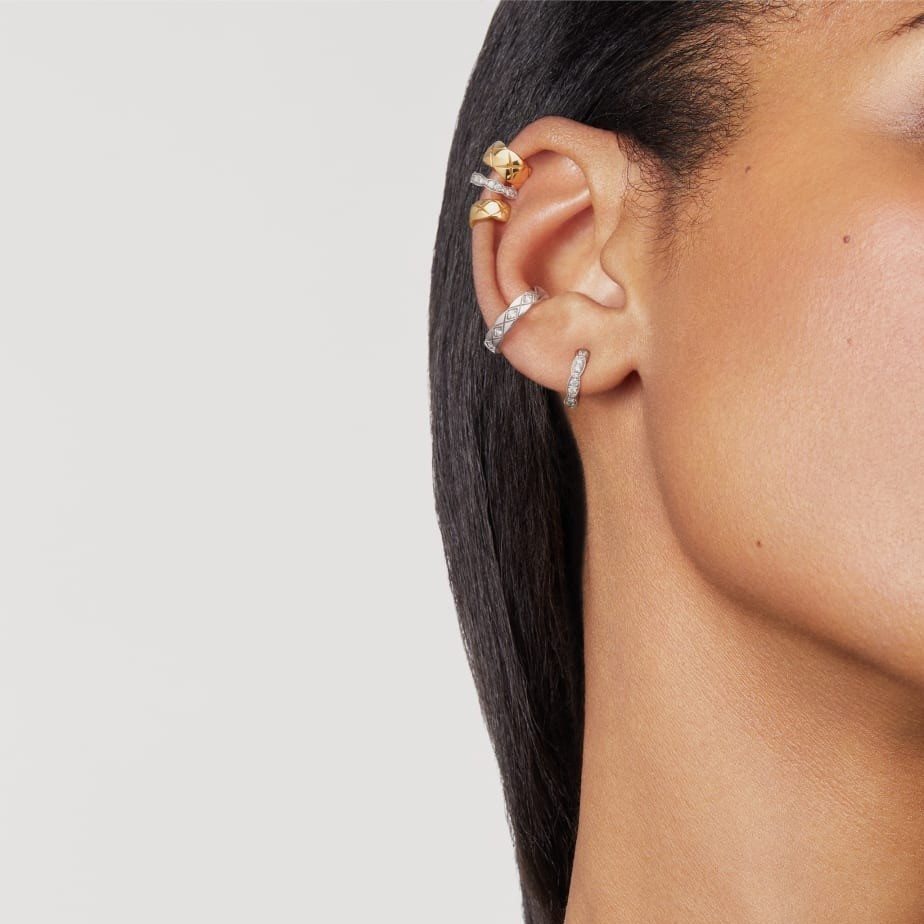 Ch**el Coco Crush Single Earring White Gold For Women J12154