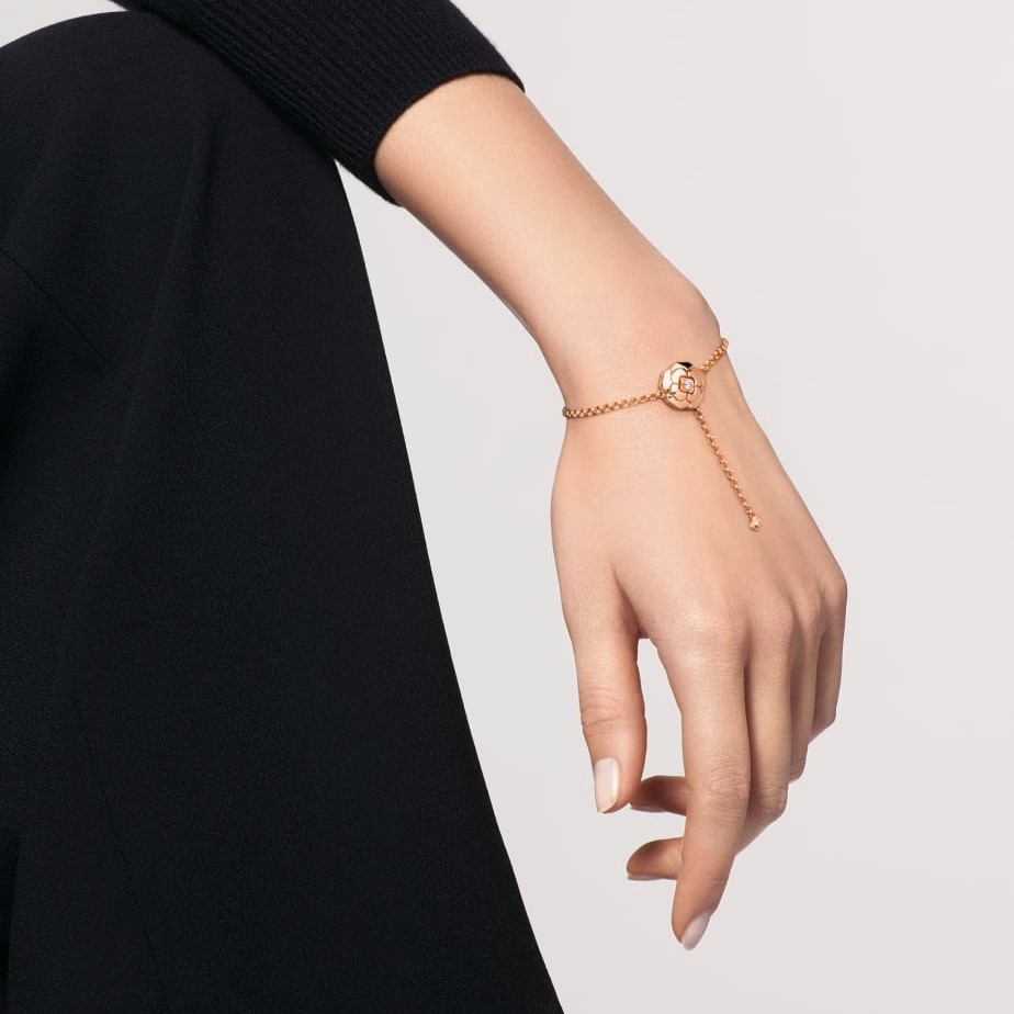 Ch**el Extrait De Camélia Bracelet Rose Gold For Women J11875