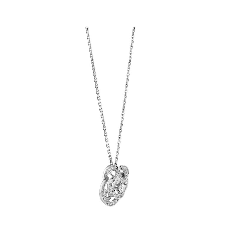 Ch**el Fil De Camélia Necklace White Gold For Women J2530