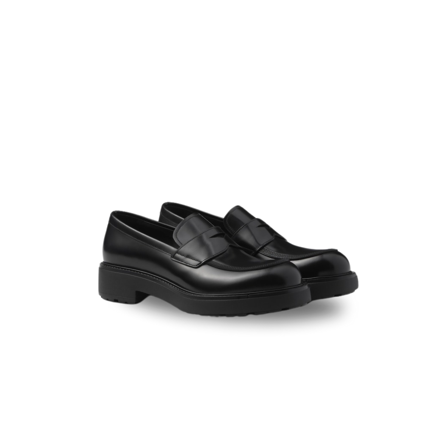 Pra*a Brushed Leather Loafers Black For Men 2DG149_055_F0002