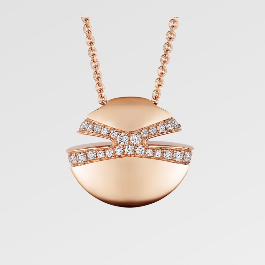 Bv1g*ai Cabochon Necklace Rose Gold For Women 361447