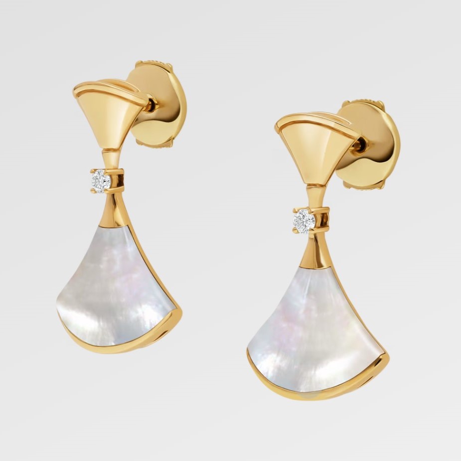 Bv1g*ai Divas’ Dream Earrings Yellow Gold For Women 357513