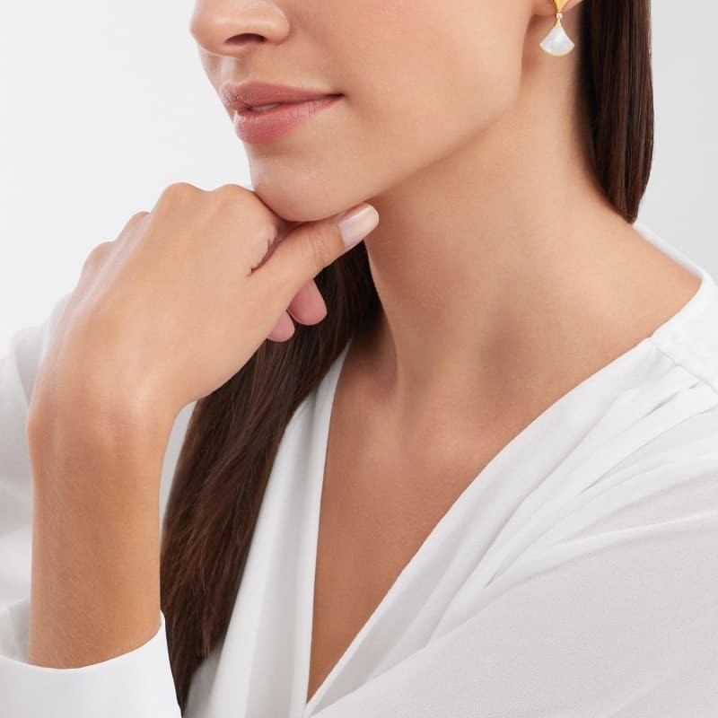 Bv1g*ai Divas’ Dream Earrings Yellow Gold For Women 357513