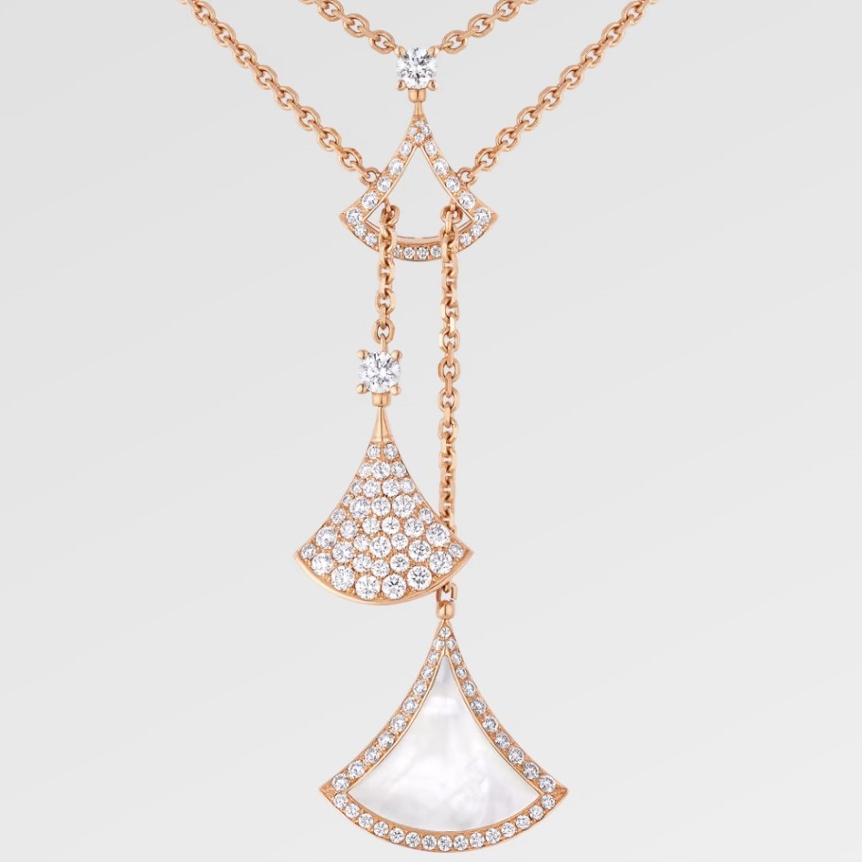 Bv1g*ai Divas’ Dream Necklace Rose Gold For Women 358682