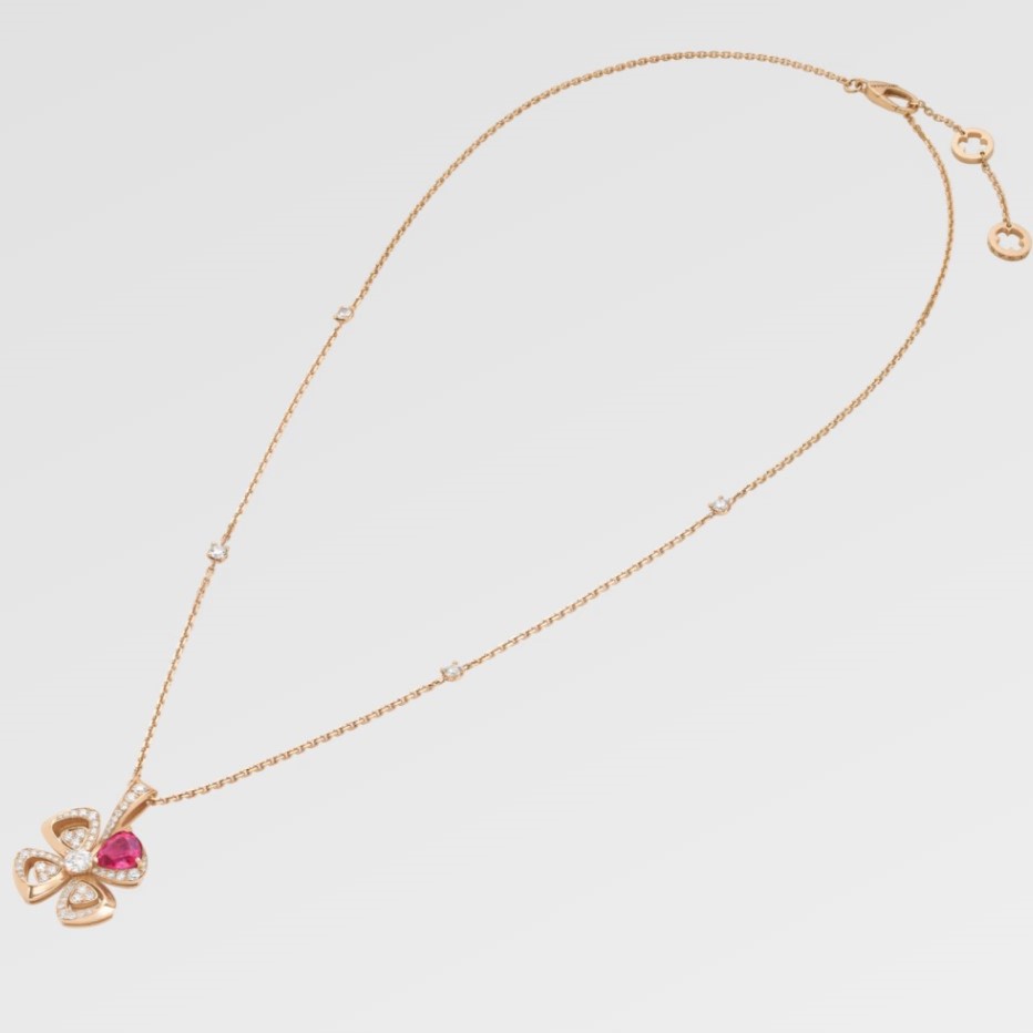 Bv1g*ai Fiorever Necklace Rose Gold For Women 359928