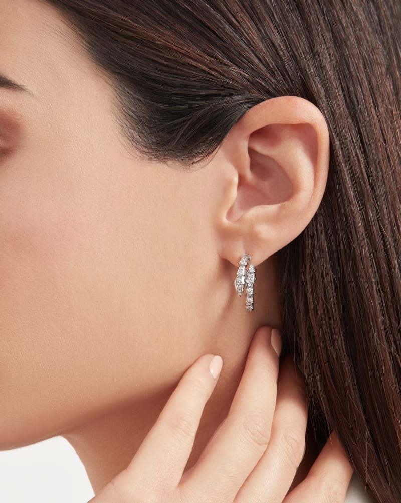 Bv1g*ai Serpenti Viper Earrings White Gold For Women 358360