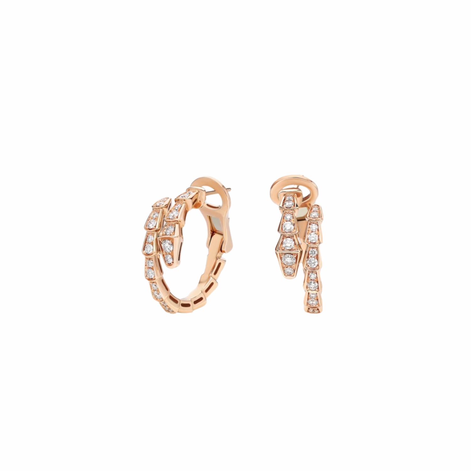 Bv1g*ai Serpenti Viper Earrings Rose Gold For Women 358361
