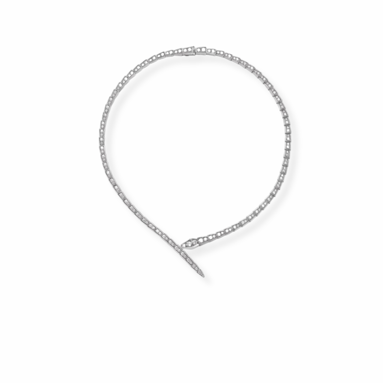 Bv1g*ai Serpenti Viper Necklace White Gold For Women 360350