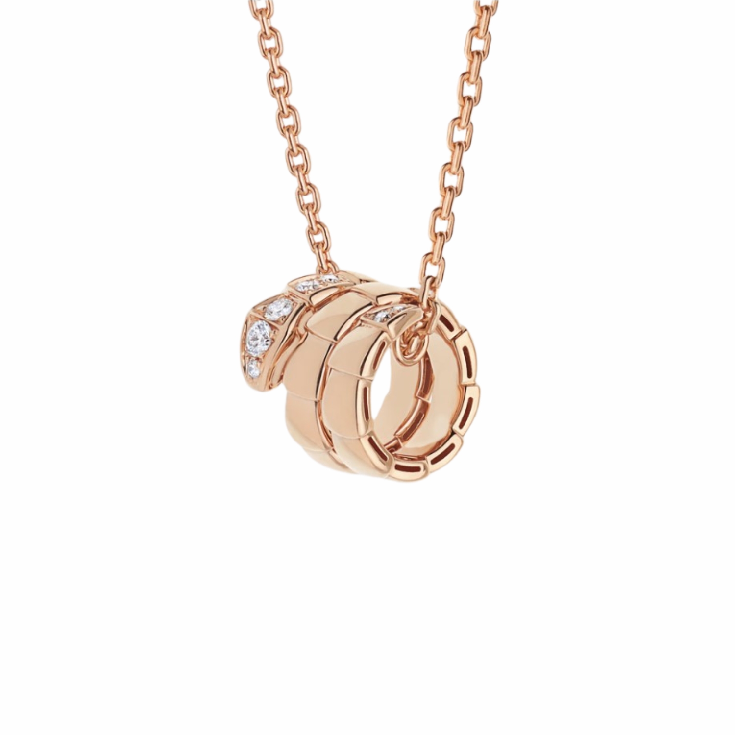 Bv1g*ai Serpenti Viper Necklace Rose Gold For Women 357794