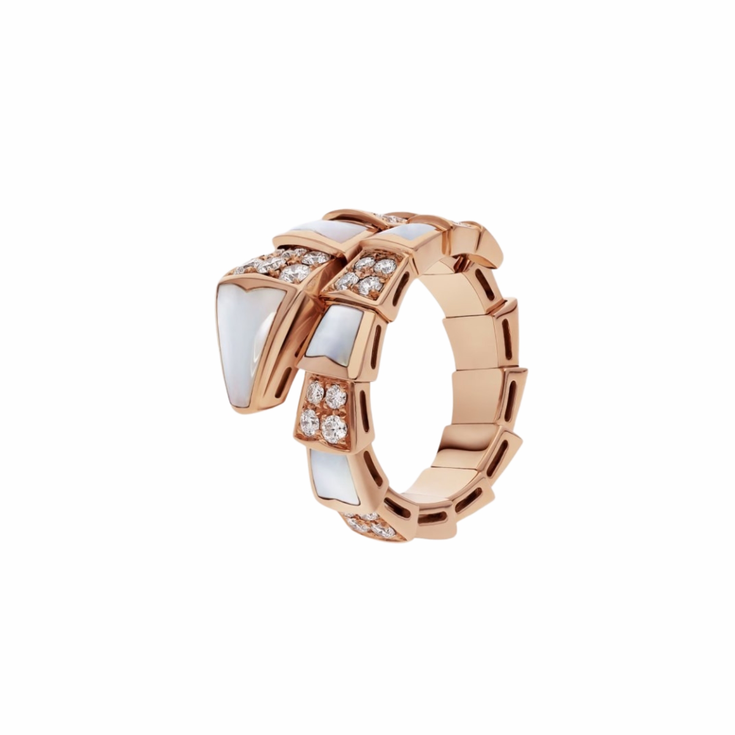 Bv1g*ai Serpenti Viper Ring Rose Gold For Women 350670