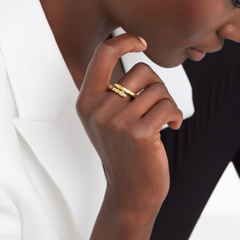 Bv1g*ai Serpenti Viper Ring Yellow Gold For Women 360461