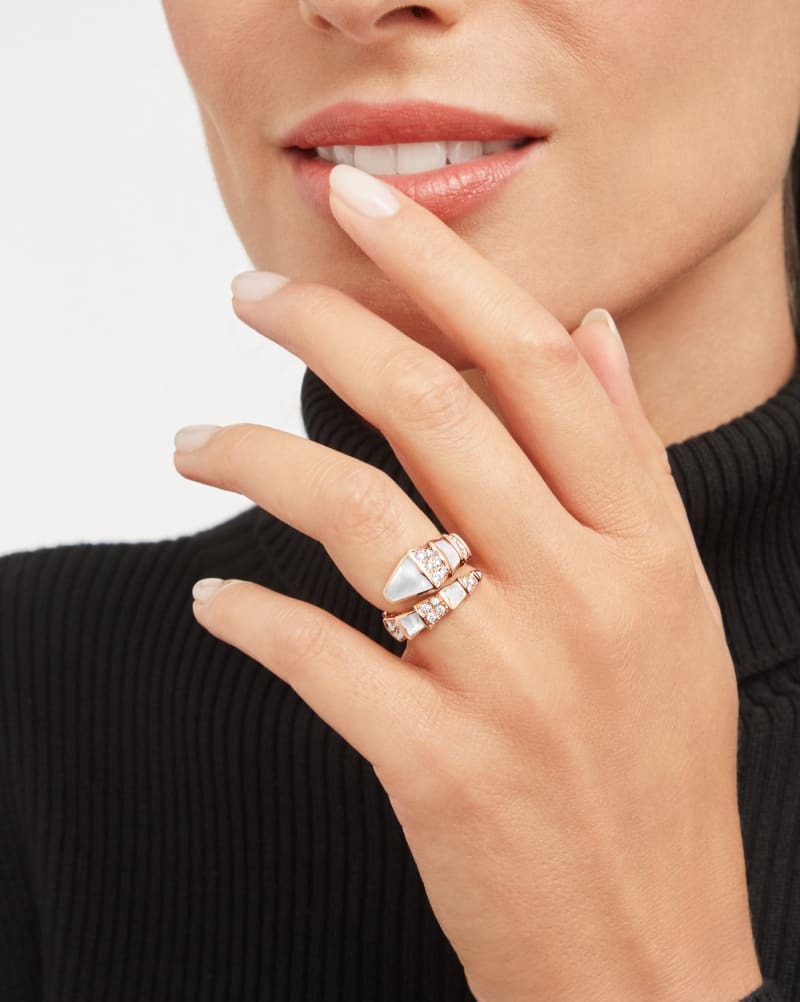 Bv1g*ai Serpenti Viper Ring Rose Gold For Women 350670