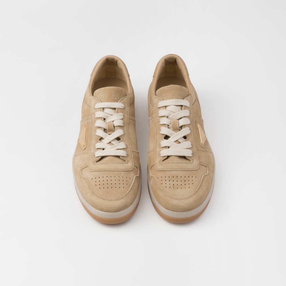 Pra*a Downtown Delavé Suede Sneakers Ecru For Men 2EE364_Z5O_F0379_F_D002