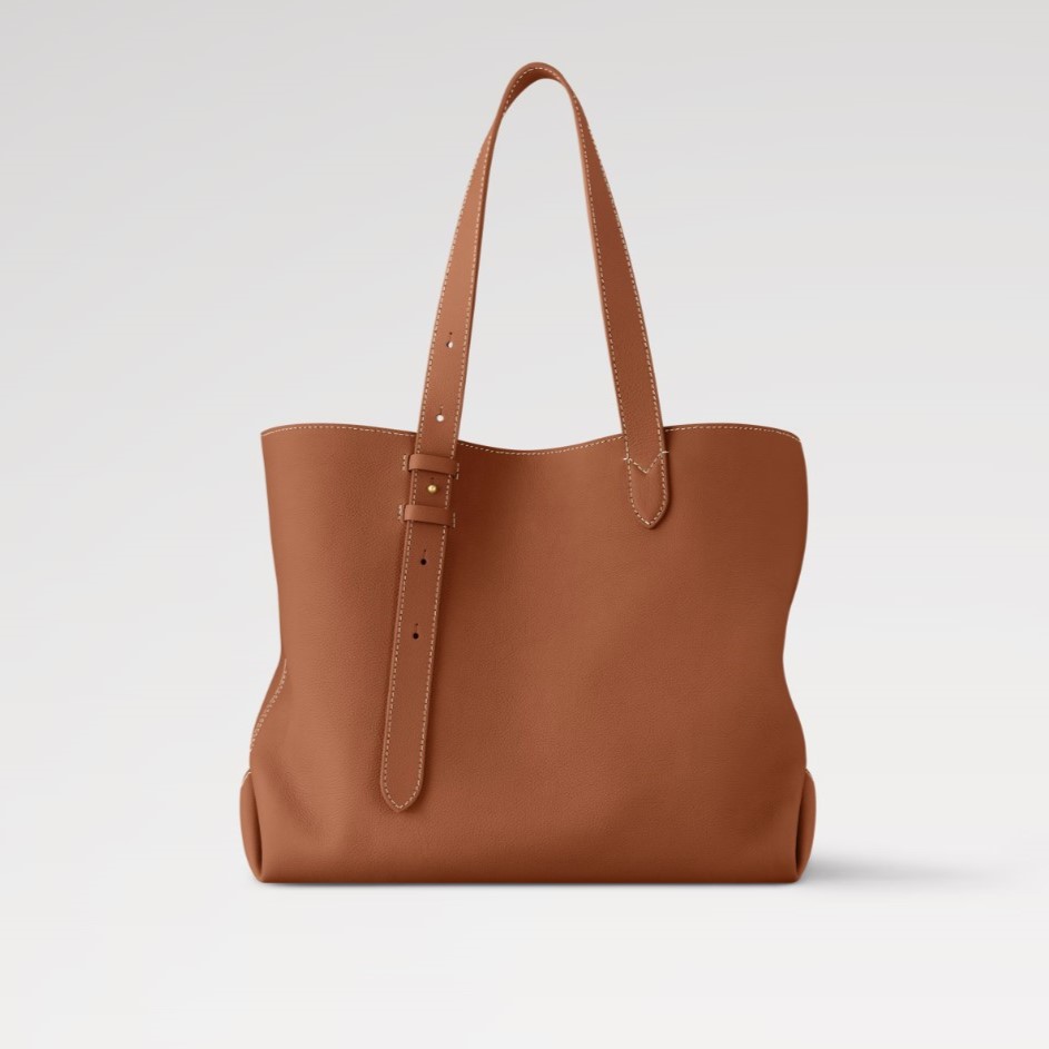 L0vis Vvtt0n Low Key Cabas MM Bag Cognac Brown For Women 18.5in/47cm M25342