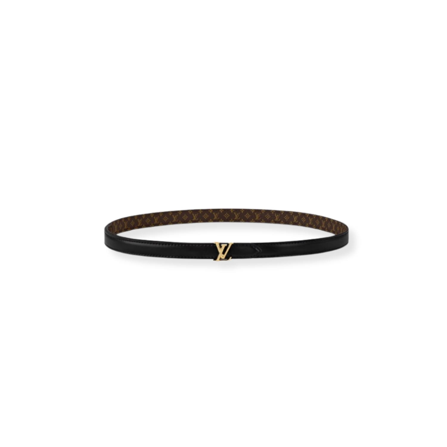L0vis Vvtt0n LV Mini 15mm Reversible Belt Black For Women M8869W