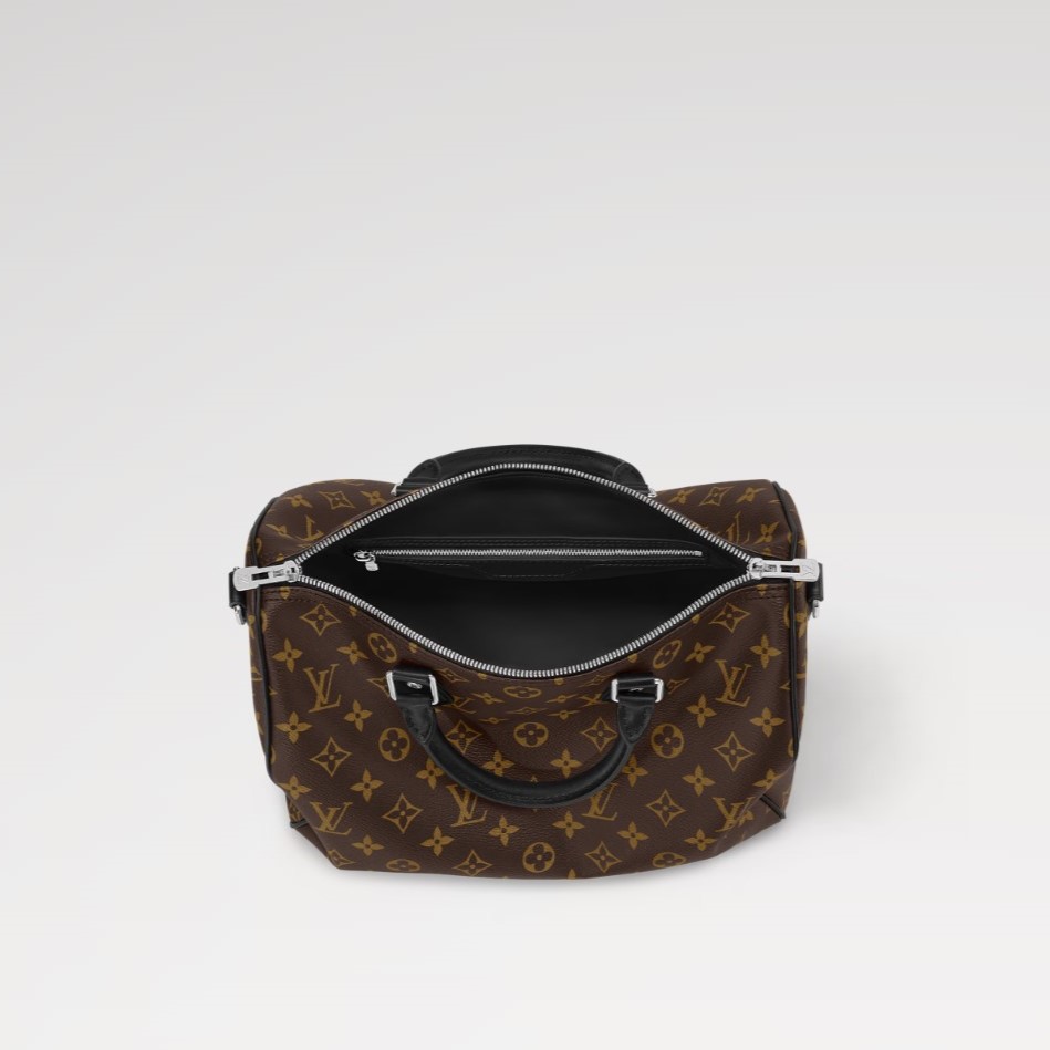 L0vis Vvtt0n Speedy Soft 30 Dark Monogram Black For Women 11.8in/30cm M12243