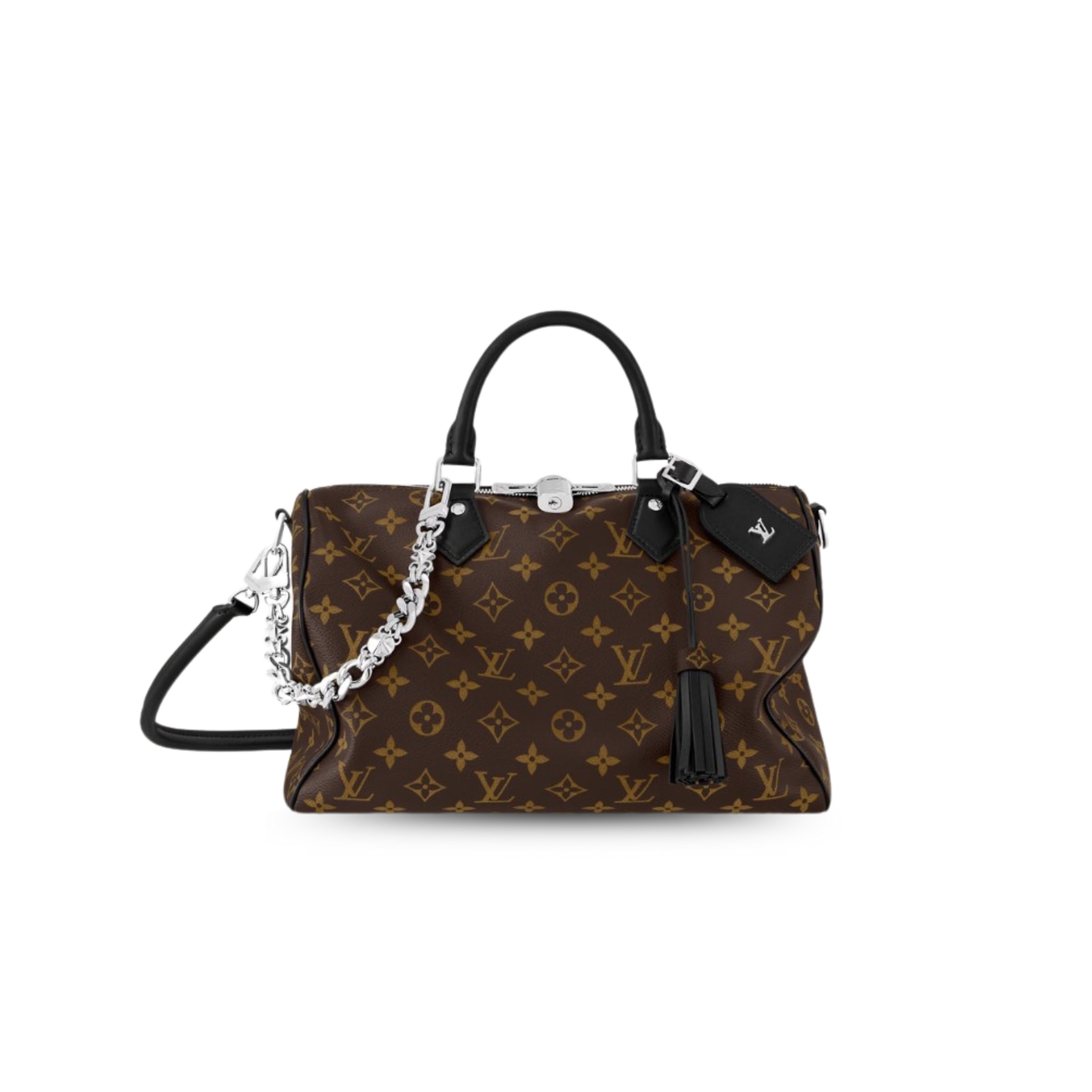 L0vis Vvtt0n Speedy Soft 30 Dark Monogram Black For Women 11.8in/30cm M12243