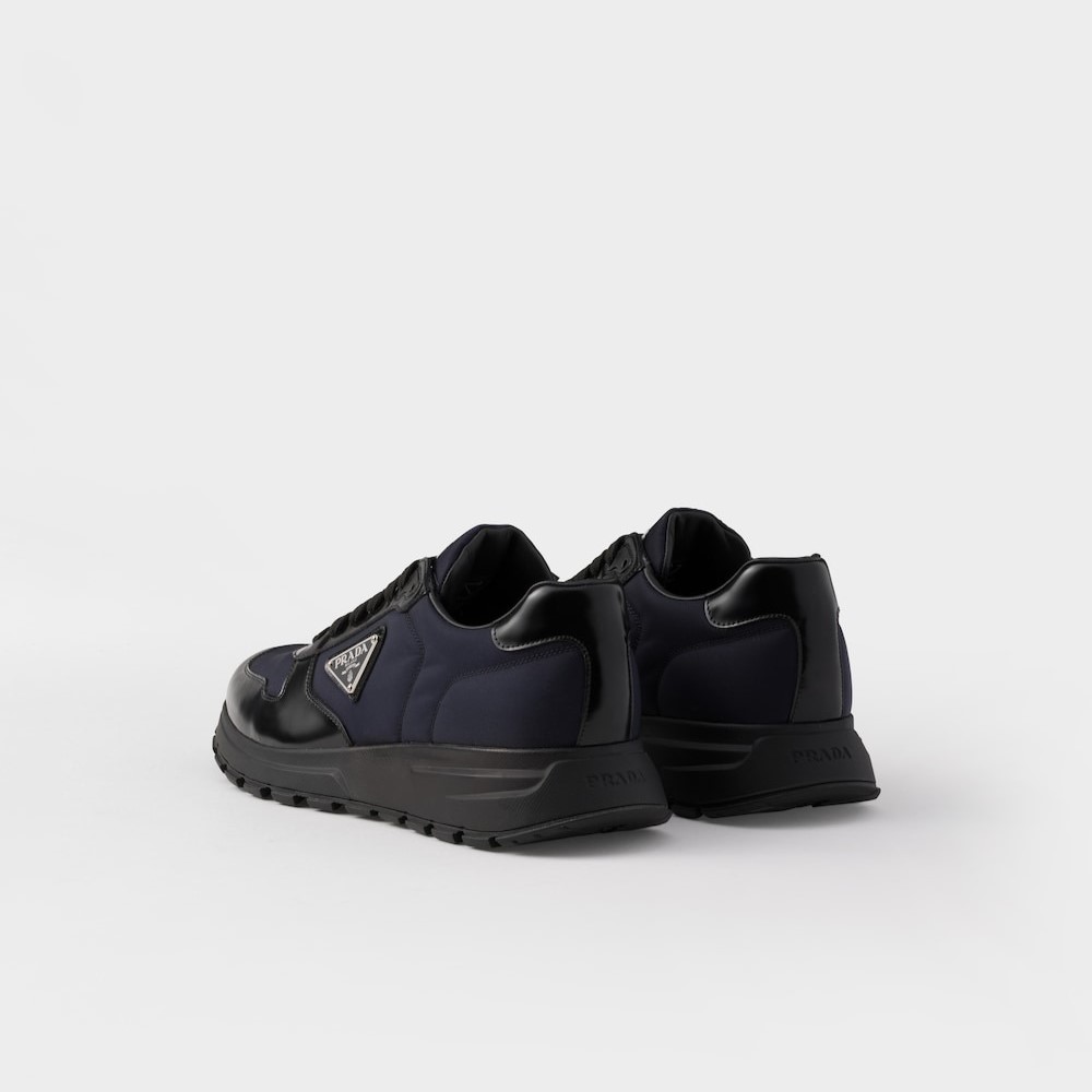 Pra*a Prax 01 Re-Nylon And Brushed Leather Sneakers Blue/Black For Men 2EE369_3LF5_F0713_F_G000