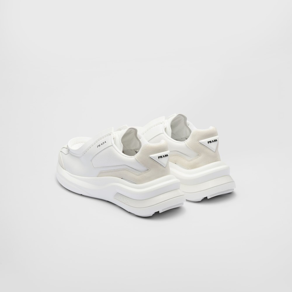 Pra*a Systeme Brushed Leather Sneakers White For Men 2EG424_3C37_F0009