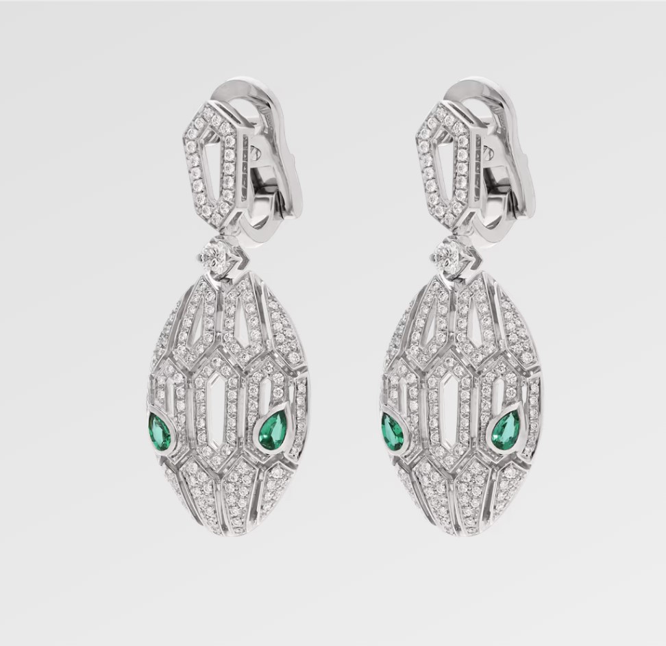Bv1g*ai Serpenti Seduttori Earrings White Gold For Women 352756