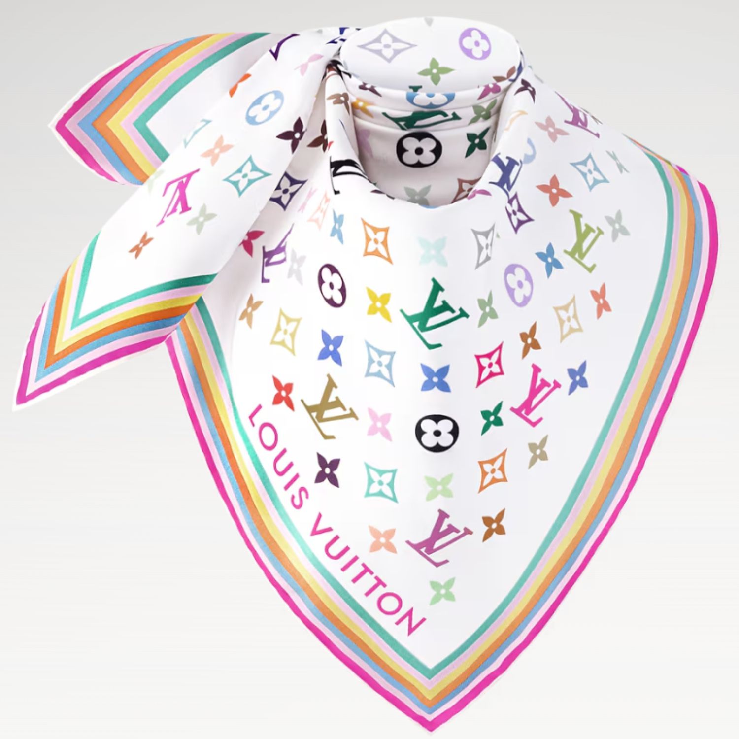 L0vis Vvtt0n LV x TM Monogram Multicolor Square 90 Blanc For Women – M94967