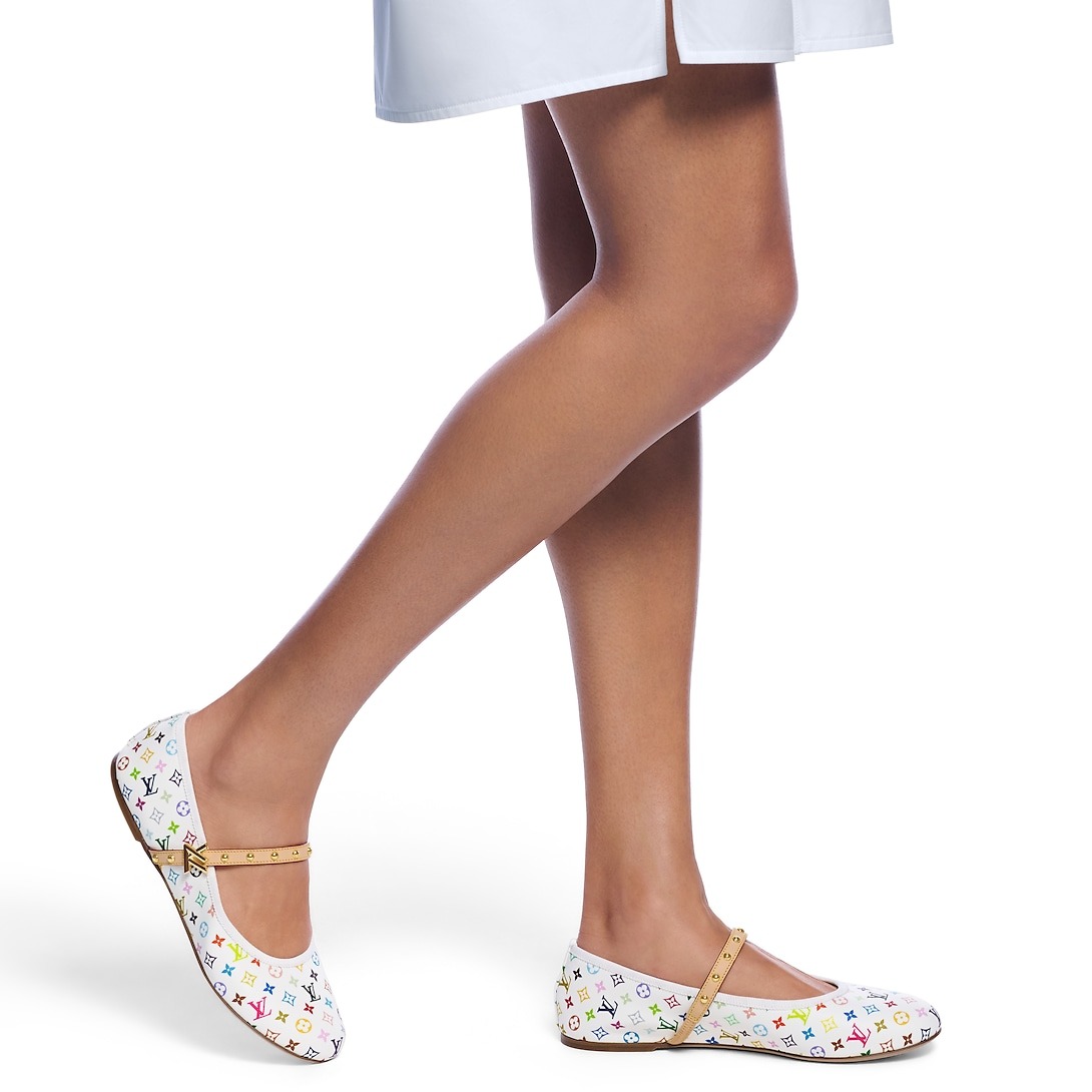 L0vis Vvtt0n LV x TM Romy Flat Ballerina White For Women 1AGVFM