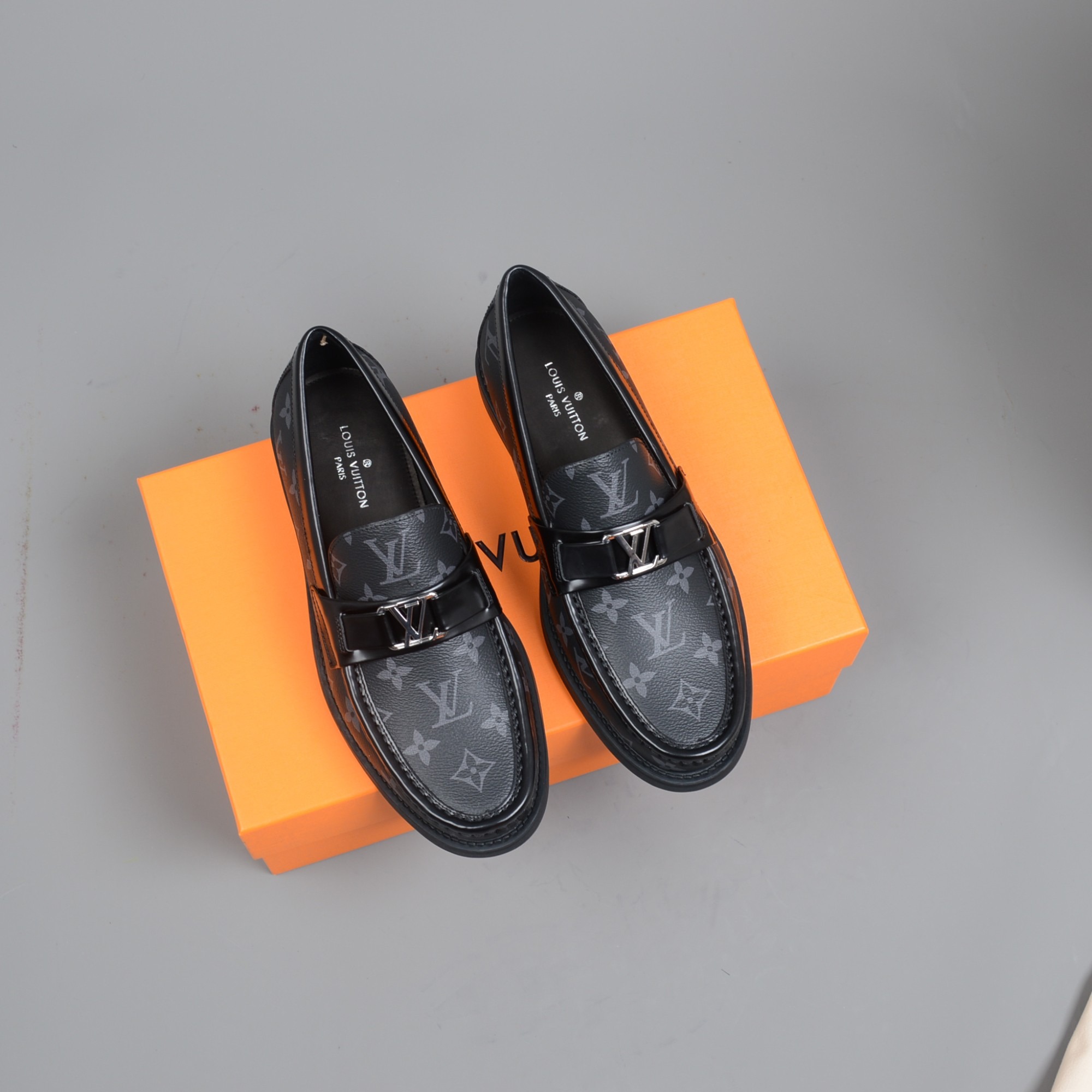 L0vis Vvtt0n Monte Carlo Mocassin in Black Monogram Canvas for Men