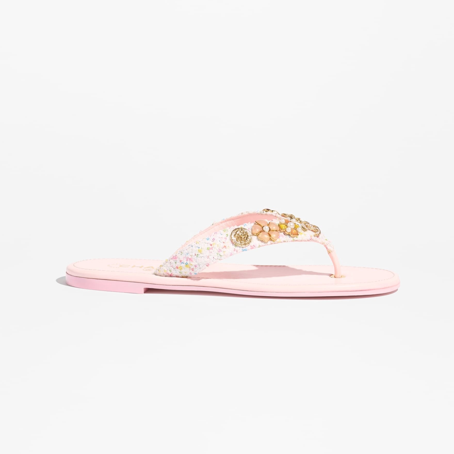 Ch**el Blooming Charms Thongs Light Pink For Women G46304-B19719-NAEPT