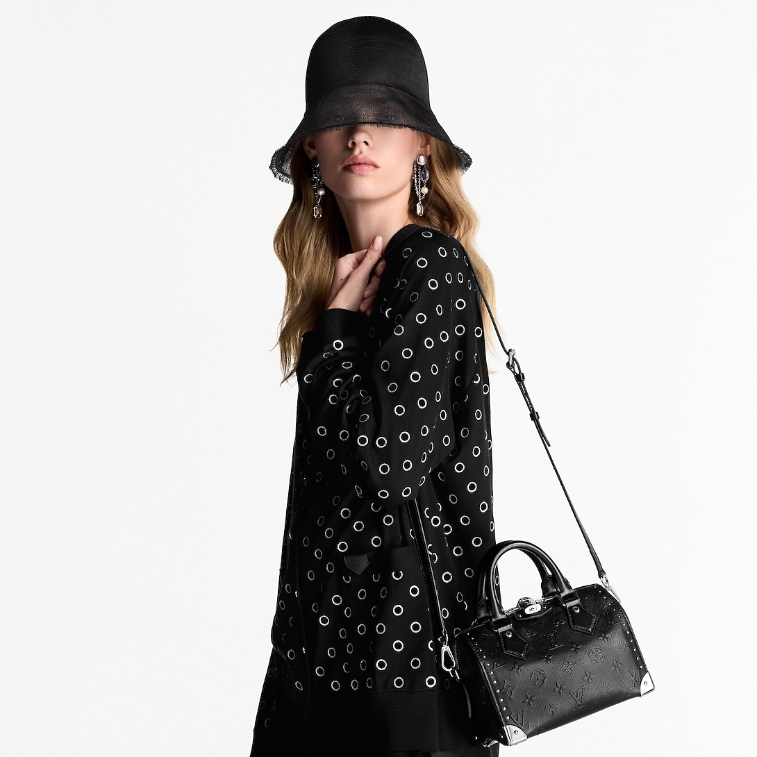 L0vis Vvtt0n Speedy 20 Trunk Bag Black For Women 20.5cm/8.1in – M14575