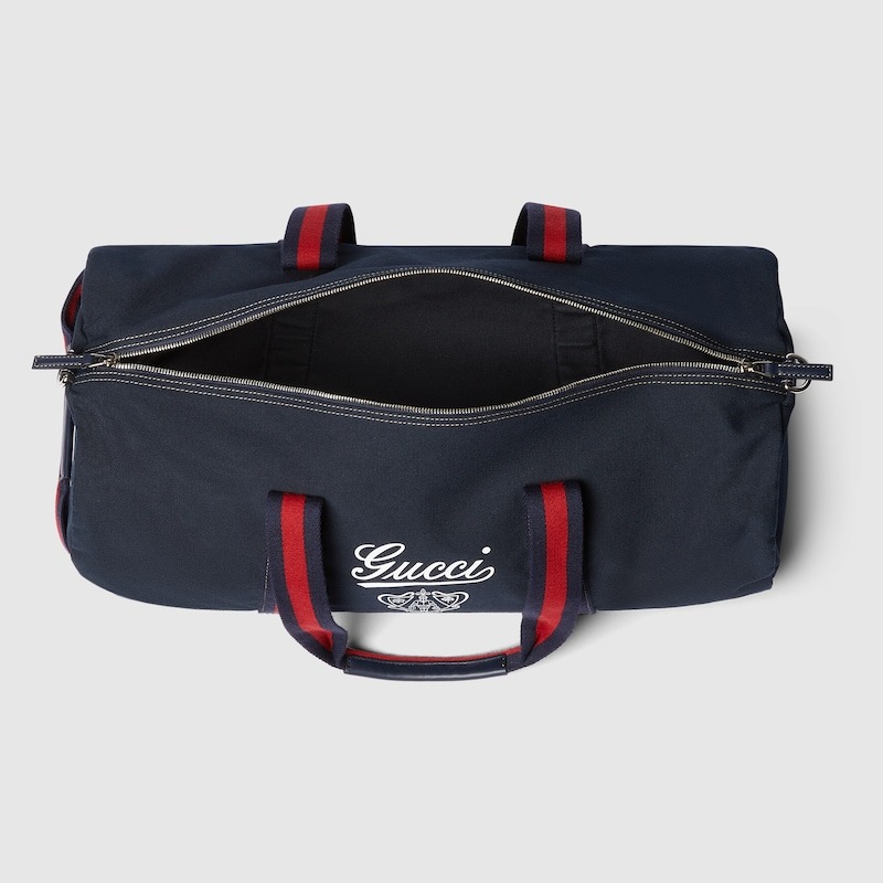 Gvc*1 Large Printed Canvas Duffle Bag Dark Blue 21.3in/54cm ‎‎816866 FAD78 4044