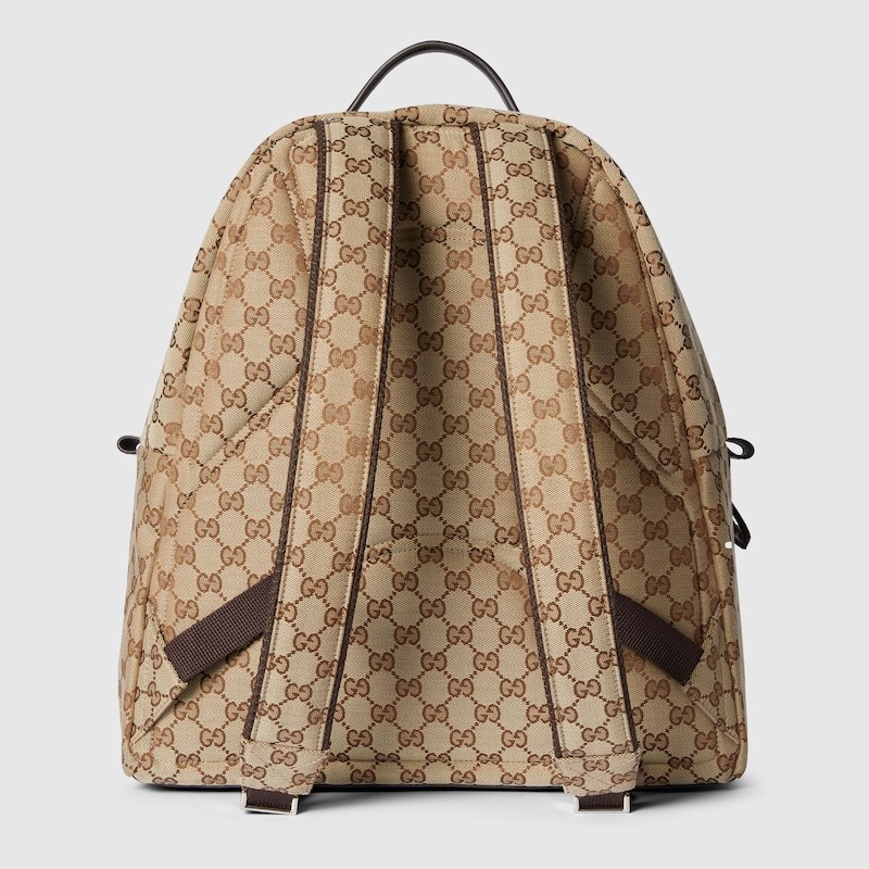 Gvc*1 Medium GG Backpack With Web Beige And Dark Brown For Men 14.2in/36cm 824624 FAEHZ 9795