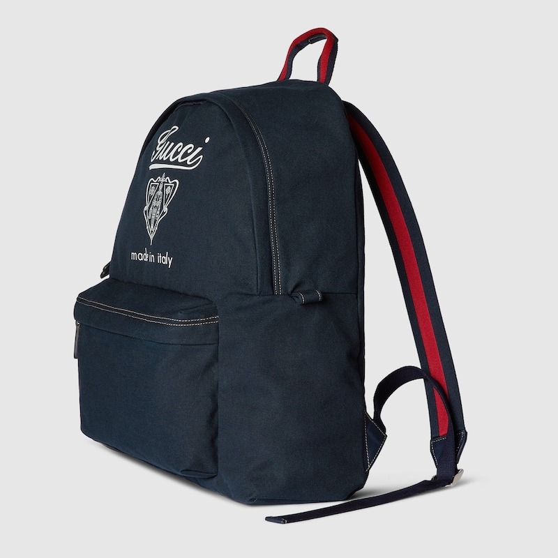 Gvc*1 Medium Printed Canvas Backpack Dark Blue For Men 16.5in/42cm 821643 FAD79 4045