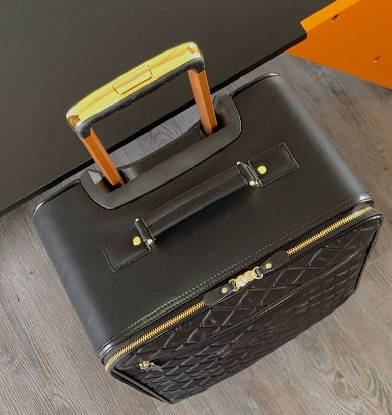 Ch**el Classic CC Logo Suitcase Black 20.4in/52cm