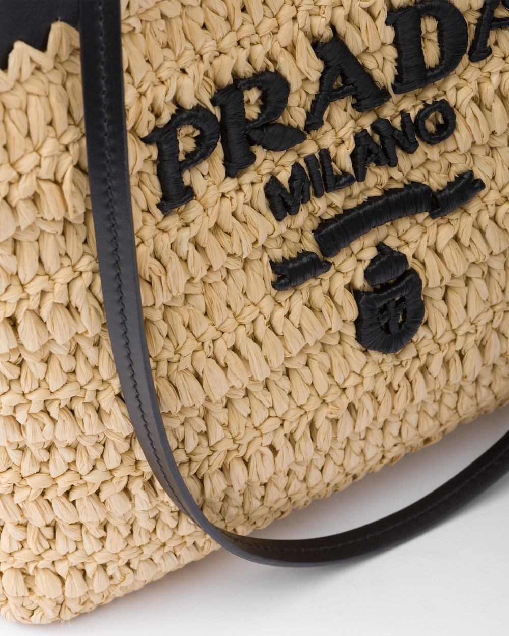 Pra*a Small Crochet Tote Bag Tan For Women 26cm/10in – 1BG500_2M2Q_F0I55_V_GOO