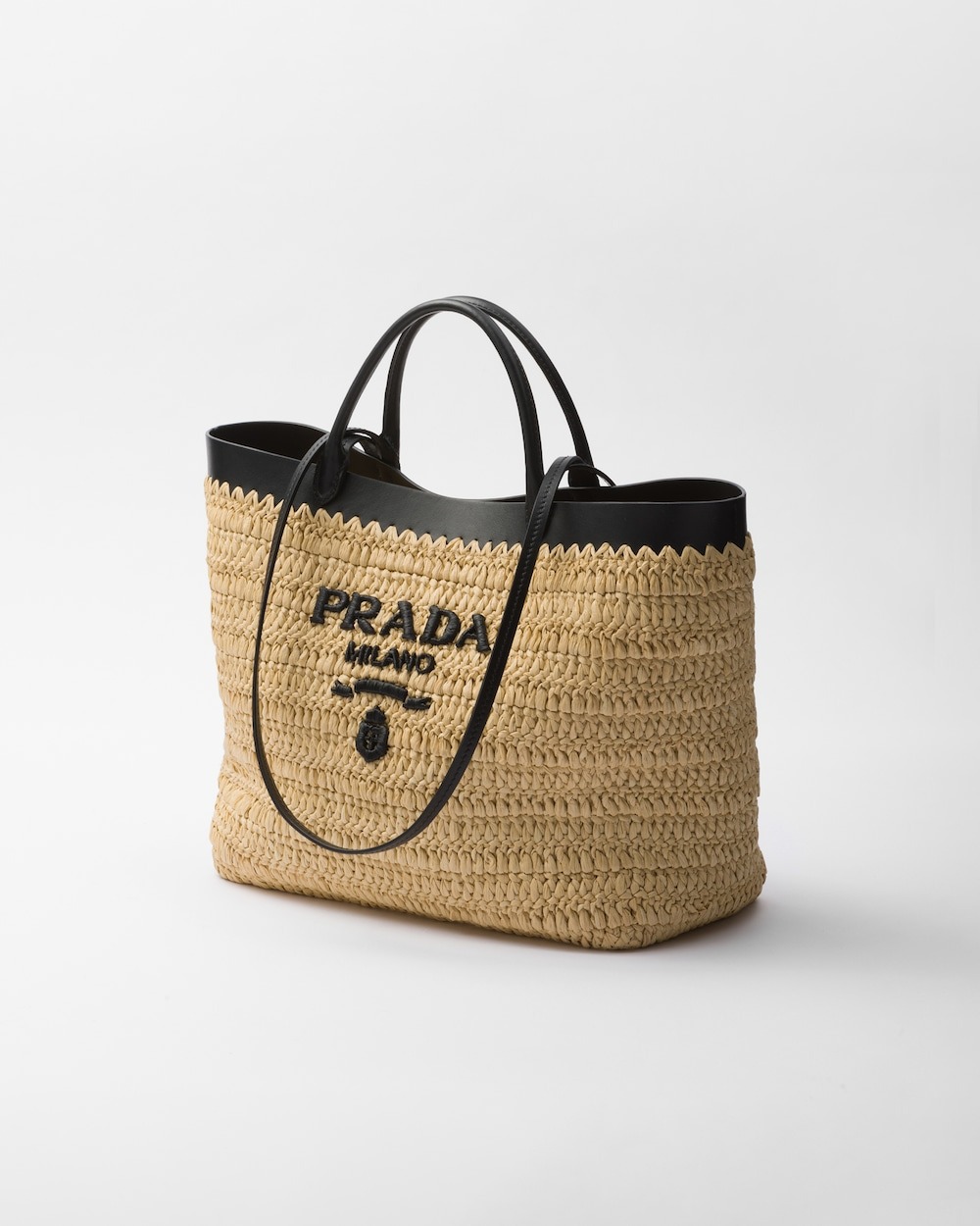 Pra*a Medium Crochet Tote Bag Tan For Women 29cm/11in – 1BG499_2M2Q_F0I55_V_GOO