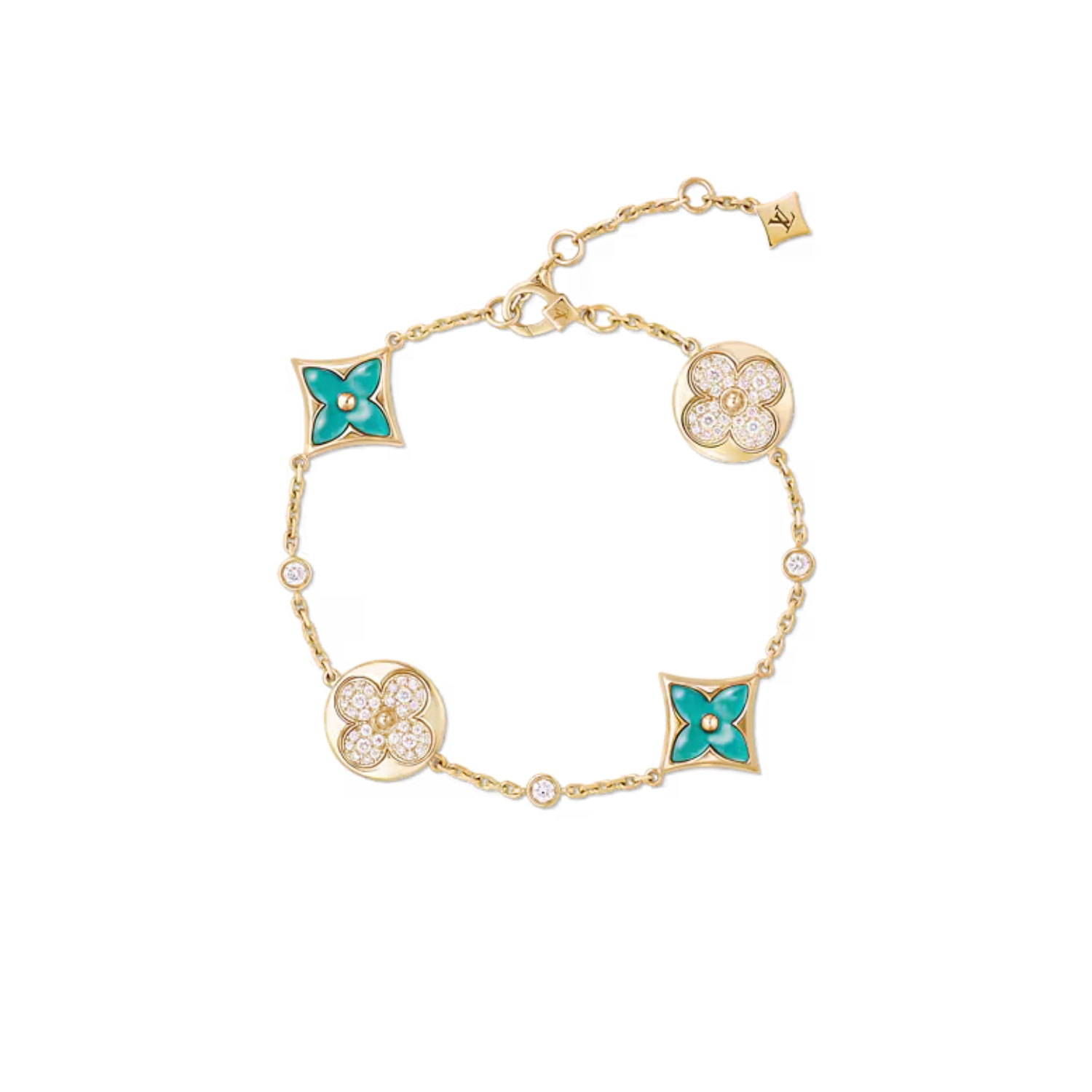 L0vis Vvtt0n Color Blossom BB Multi-Pattern Bracelet Gold-Toned For Women Q05979