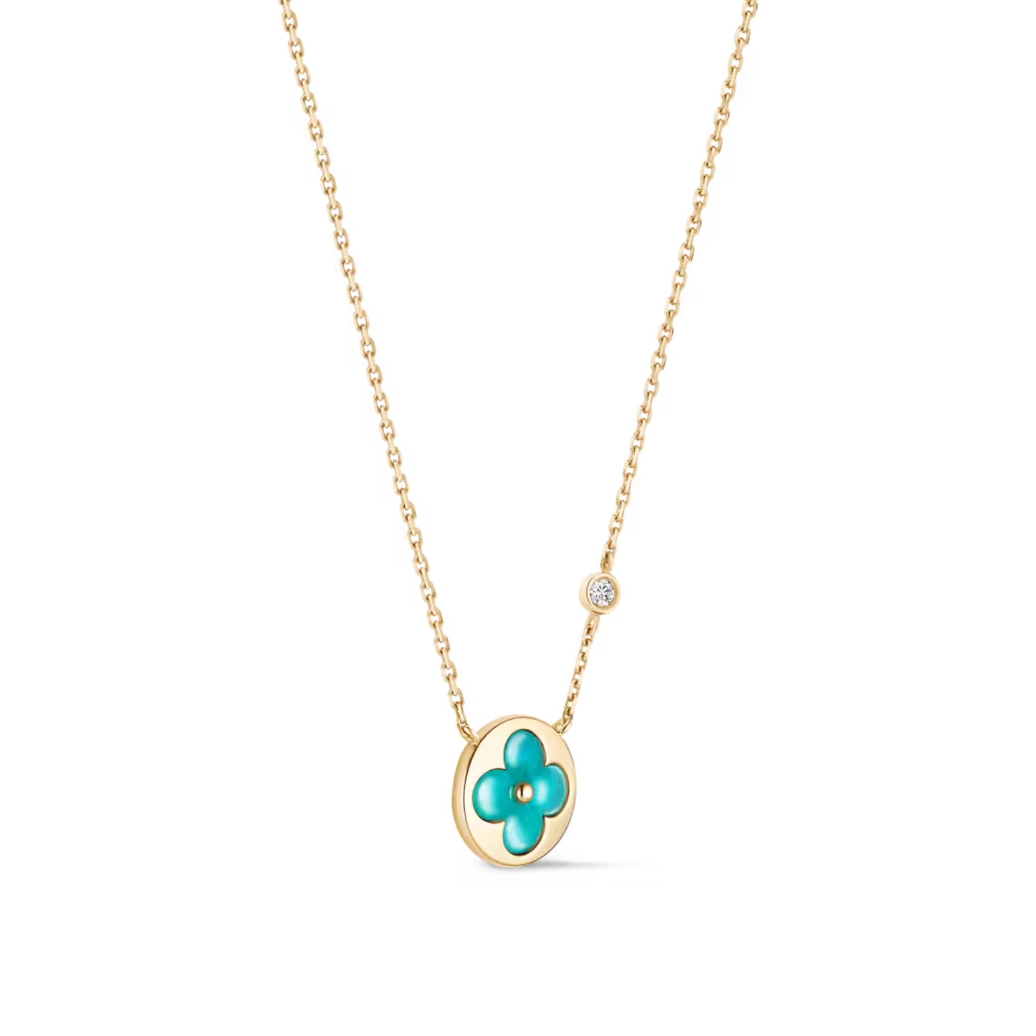 L0vis Vvtt0n Color Blossom BB Sun Pendant Necklace Gold-Toned For Women Q03793