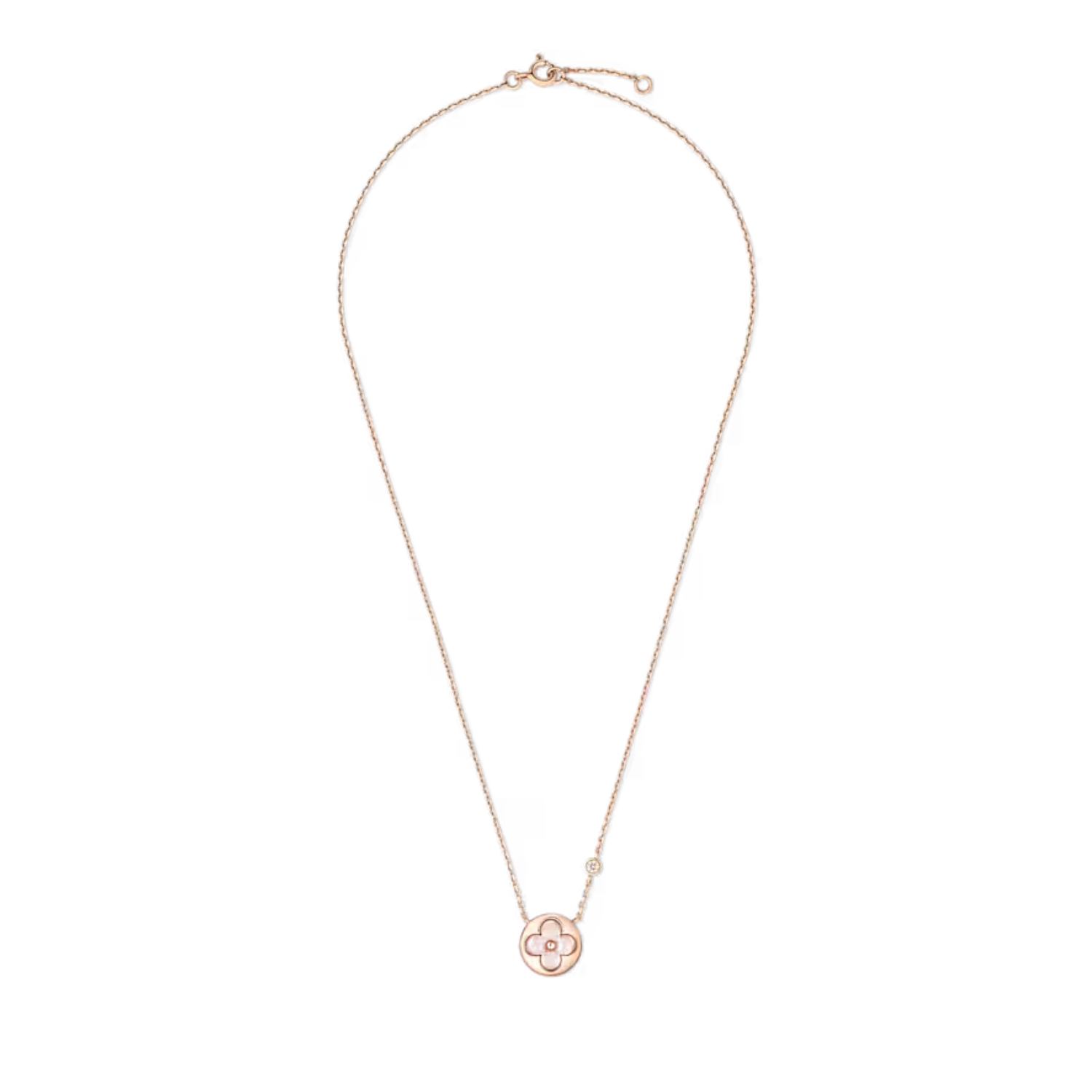 L0vis Vvtt0n Color Blossom BB Sun Pendant Necklace Pink-Toned For Women Q03789