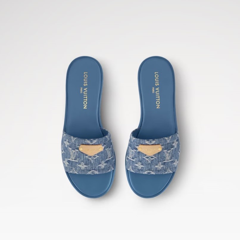 L0vis Vvtt0n Lily Flat Mule Blue For Women 1AGX78