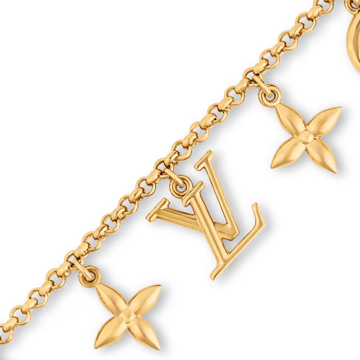 L0vis Vvtt0n Iconic Charms Bracelet Gold-Toned For Women – M1376A